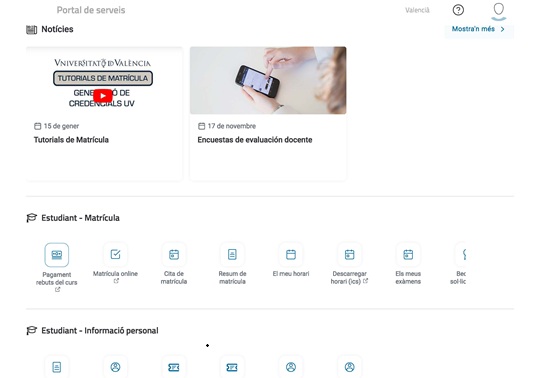 Portal de serveis a l'estudiant